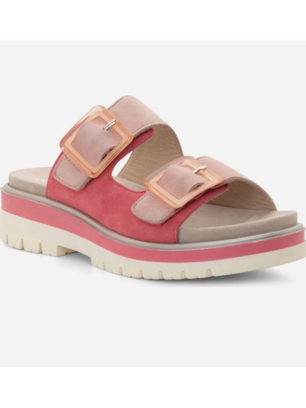 Ara Marbella Slide Sandals Women’s US 10 (EU 40) Pink Leather Suede Platform NEW